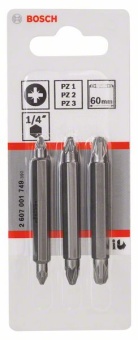 Набор из 3 двухсторонних насадок PZ1, PZ2, PZ3 PZ1, PZ2, PZ3 60 mm 2607001749